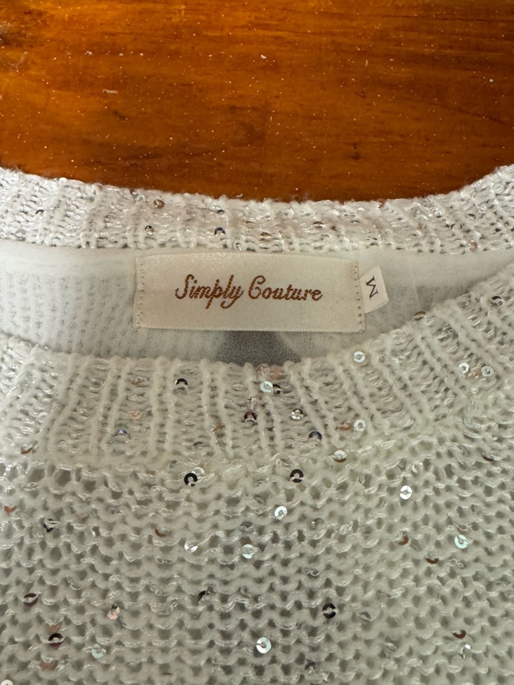 Simply Couture Sequin Layered Sweater Top - Women Sz M - Picture 3 of 4